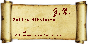 Zelina Nikoletta névjegykártya